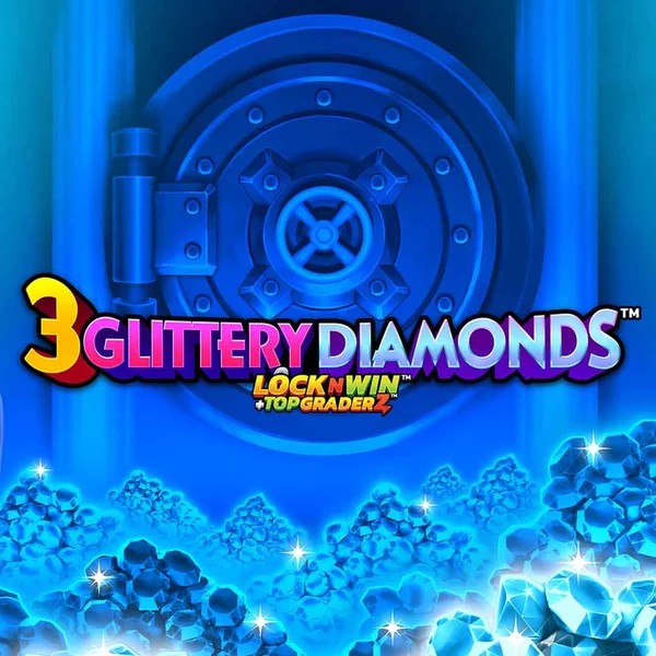 Slots logo of 3 Glittery Diamonds from PearFiction Studios at MrPacho Casino